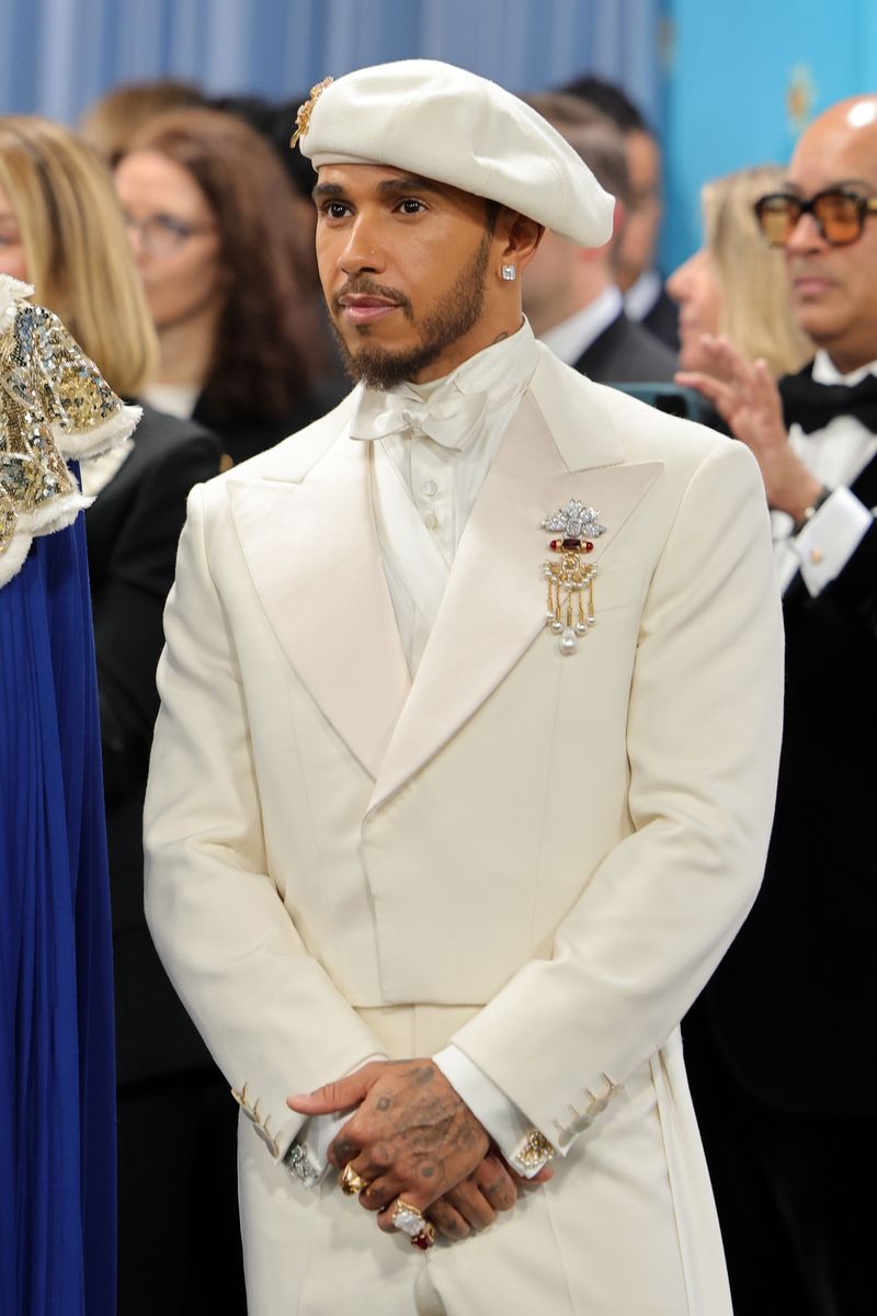 Lewis Hamilton, Met Gala Co-Chair, attends the 2025 Met Gala 