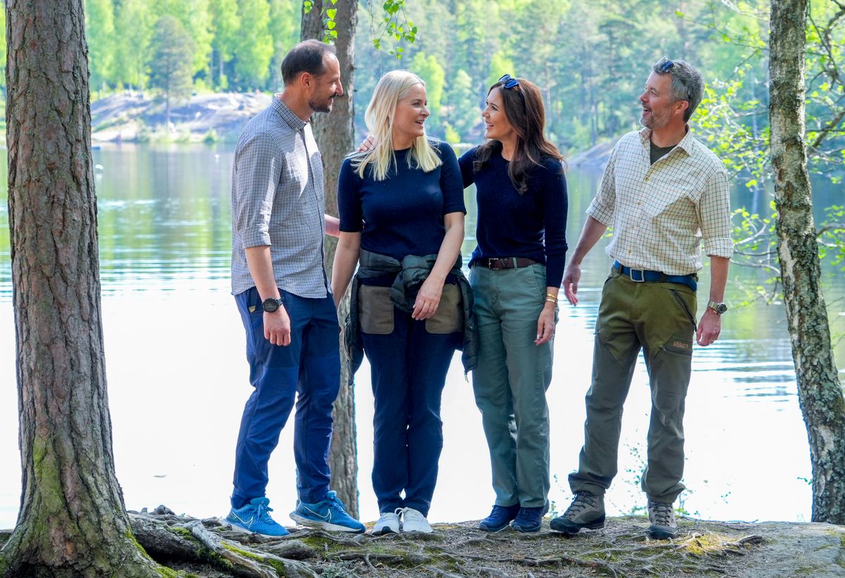 Crown Prince Haakon of Norway, Crown Princess Mette-Marit of Norway, Queen Mary of Denmark, and King Frederik X of Denmark in 2024, in Oslo