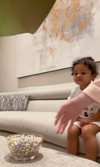 Stormi ready for the candy challenge