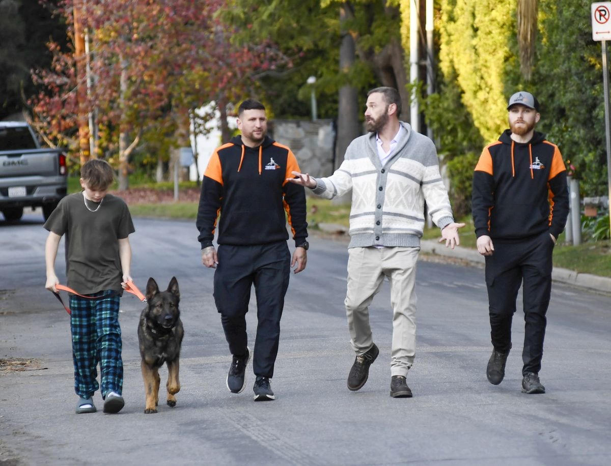Ben Affleck has a security dog delivered to his home in Los Angeles.