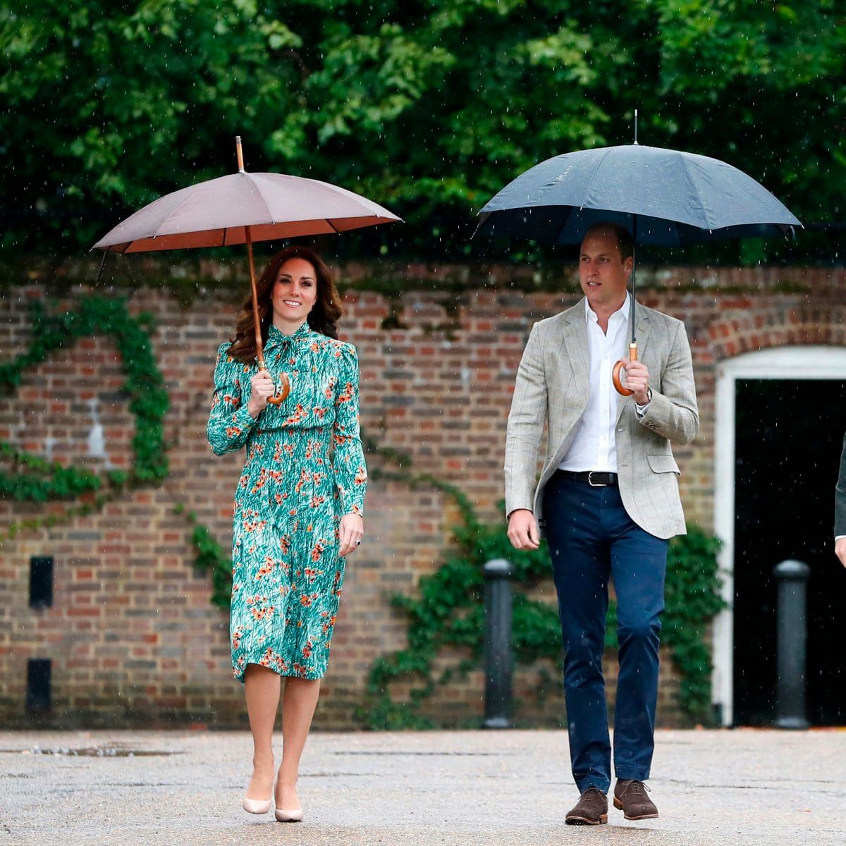 The Duke and Duchess of Cambridge (pictured in 2017) held a reception on Oct. 19 to mark the unveiling of the Princess Diana statue