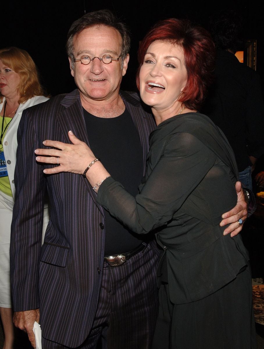 Robin Williams and Sharon Osbourne during the 2007 VH1 Rock Honors - Green Room at Mandalay Bay in Las Vegas, Nevada