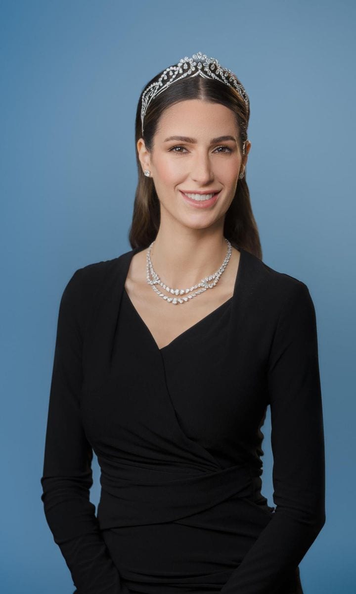 Rajwa, pictured wearing her wedding tiara, turned 30 on April 28, 2024