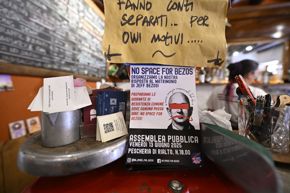 Venetian locals have been protesting Bezos and Sanchez's decision to marry in their city
