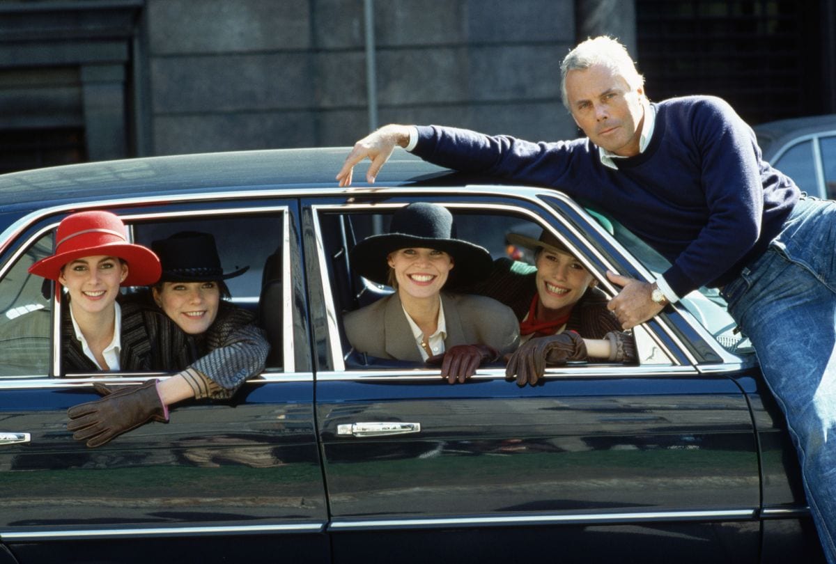 Giorgio Armani With Models in 1982