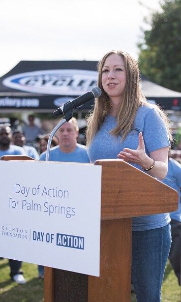 Chelsea talked about how motherhood has affected her charity work at the Clinton Foundation's Day of Action. Photo: Getty.