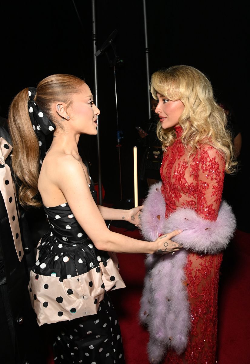 Ariana Grande and Sabrina Carpenter both nominated in major categories this year, embraced, shared a casual conversation, and posed for photos.