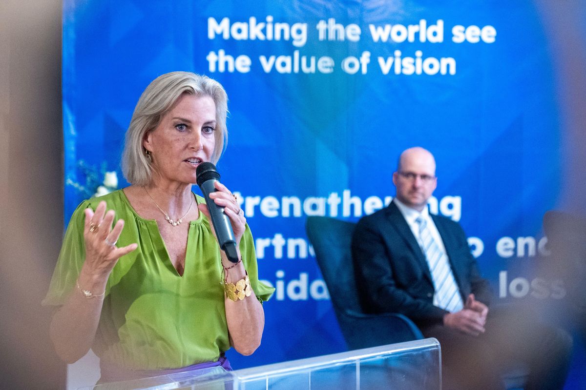 Duchess Sophie attends an Orbis Eye Health reception in Lusaka as part of her work supporting the prevention of avoidable blindness.