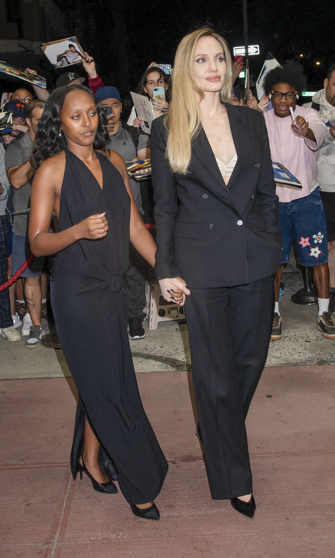 Angelina Jolie and Zahara arriving at the screening of Without Blood