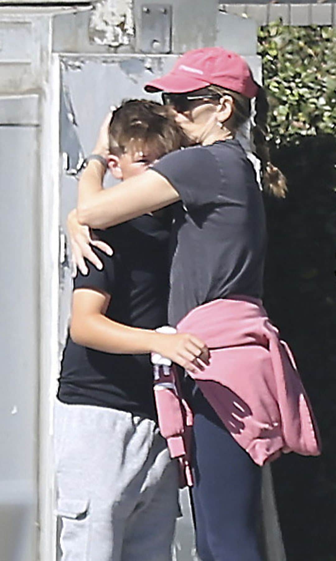 Jennifer Garner and Samuel Affleck go on a walk after her workout