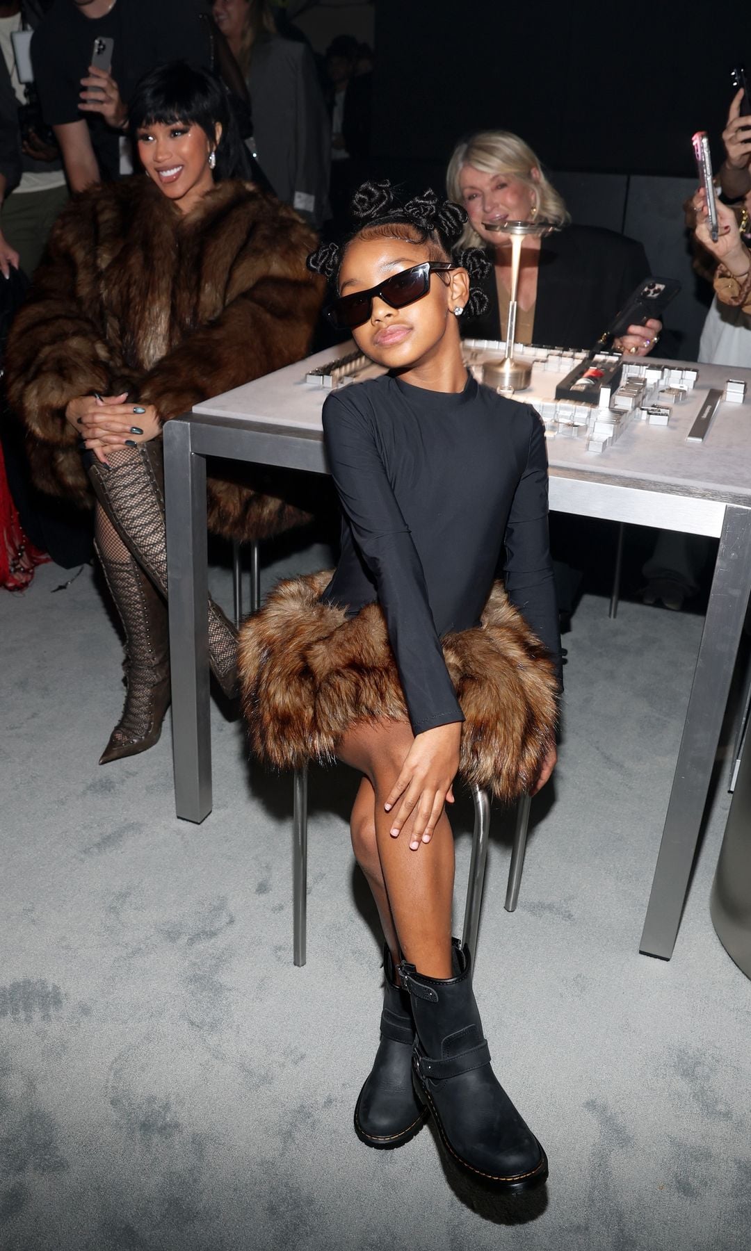 Cardi B, Kulture Kiari Cephus and Martha Stewart attend the Alexander Wang show during 2025 NYFW