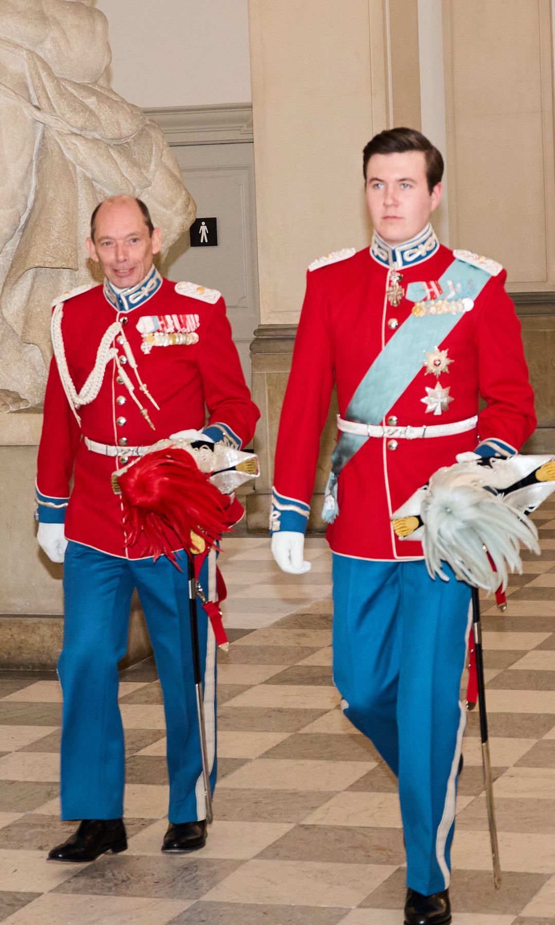 Crown Prince Christian of Denmark arriving for a State Banquet at Christiansborg Palace in Copenhagen