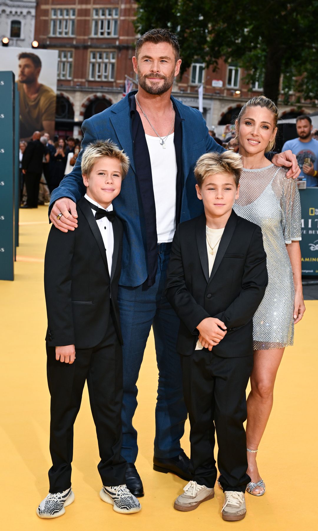 Hemsworth and Pataky's children looked adorable in matching black suits