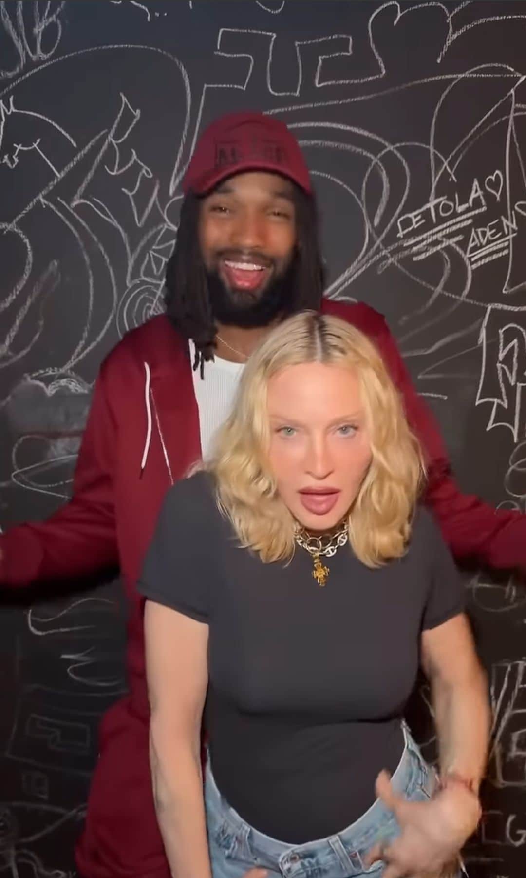 Madonna and her boyfriend Akeem Morris complete the Grr challenge