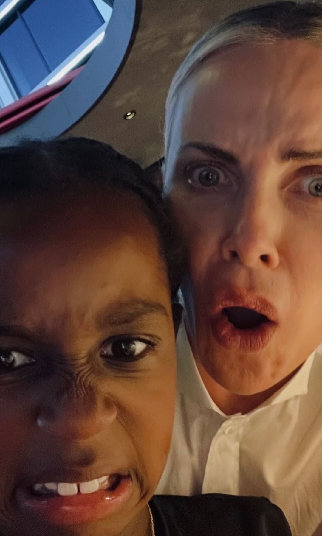 Charlize shared some adorable photos alongside her daughters