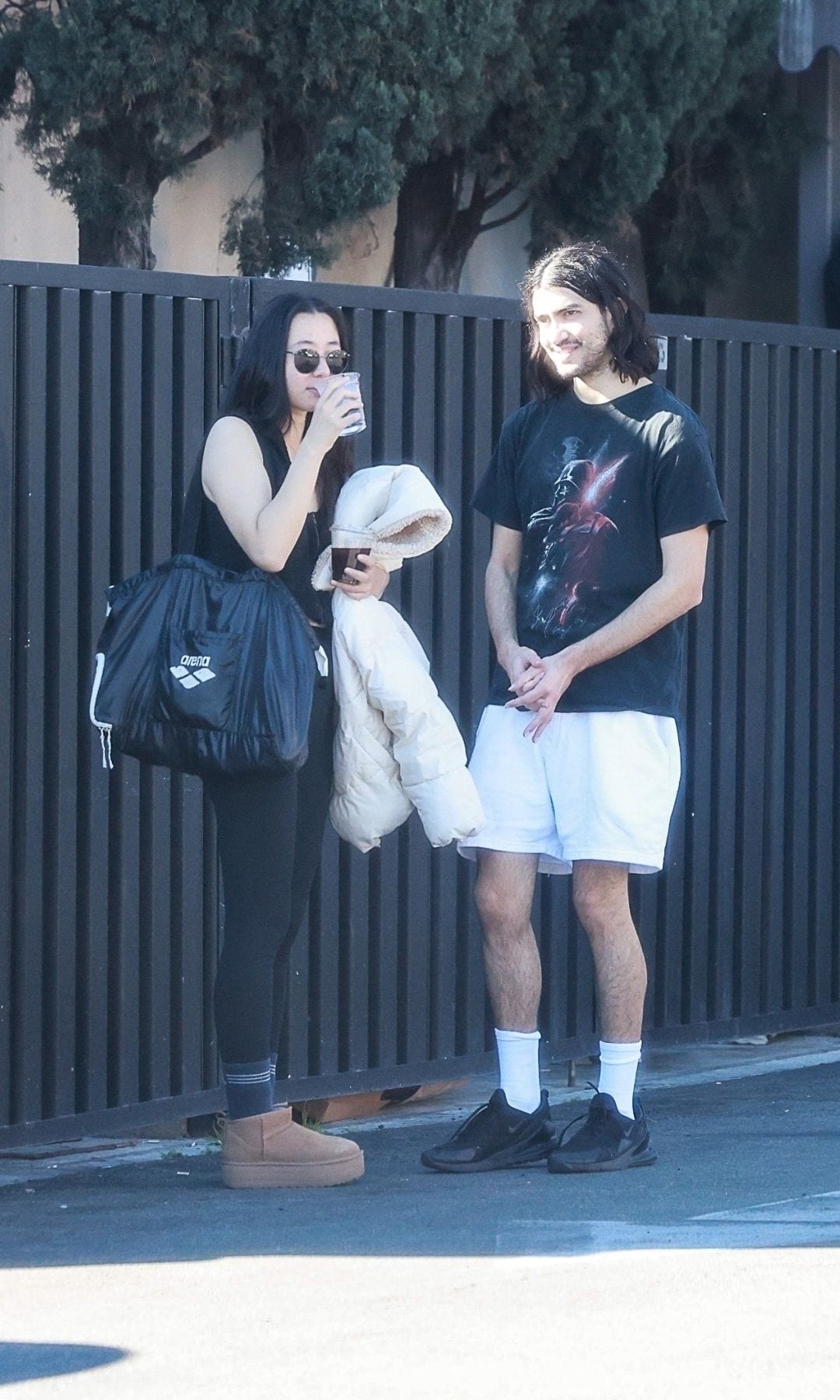 The pair shared some laughs after their breakfast