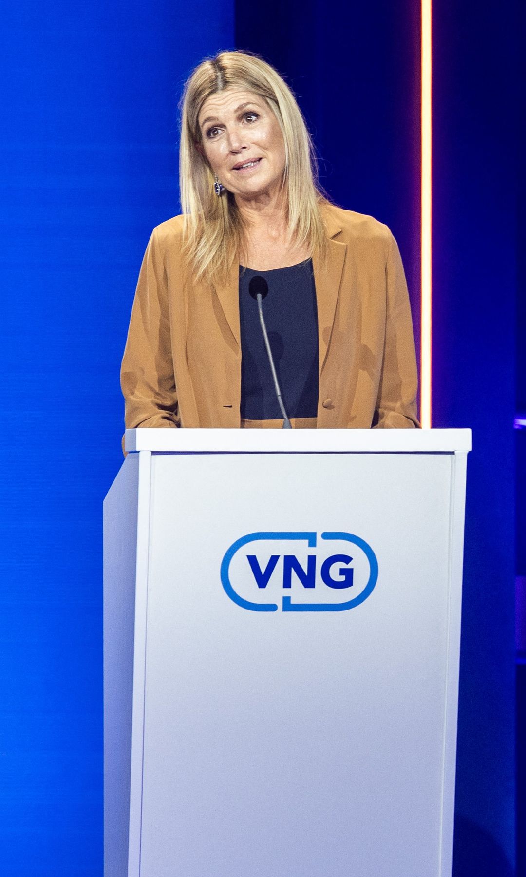 Queen Maxima of the Netherlands speaking at the annual congress of the Association of Netherlands Municipalities in Lichtenvoorde
