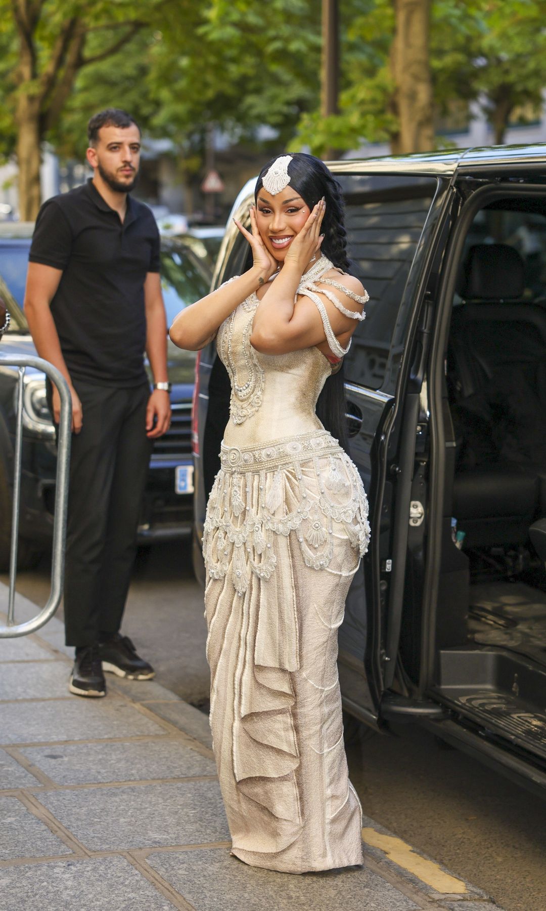 Cardi B channels living sculpture energy in stunning Paris Fashion Week Couture look