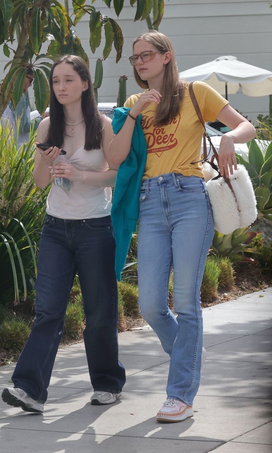 Violet Affleck caught up with a friend in Los Angeles