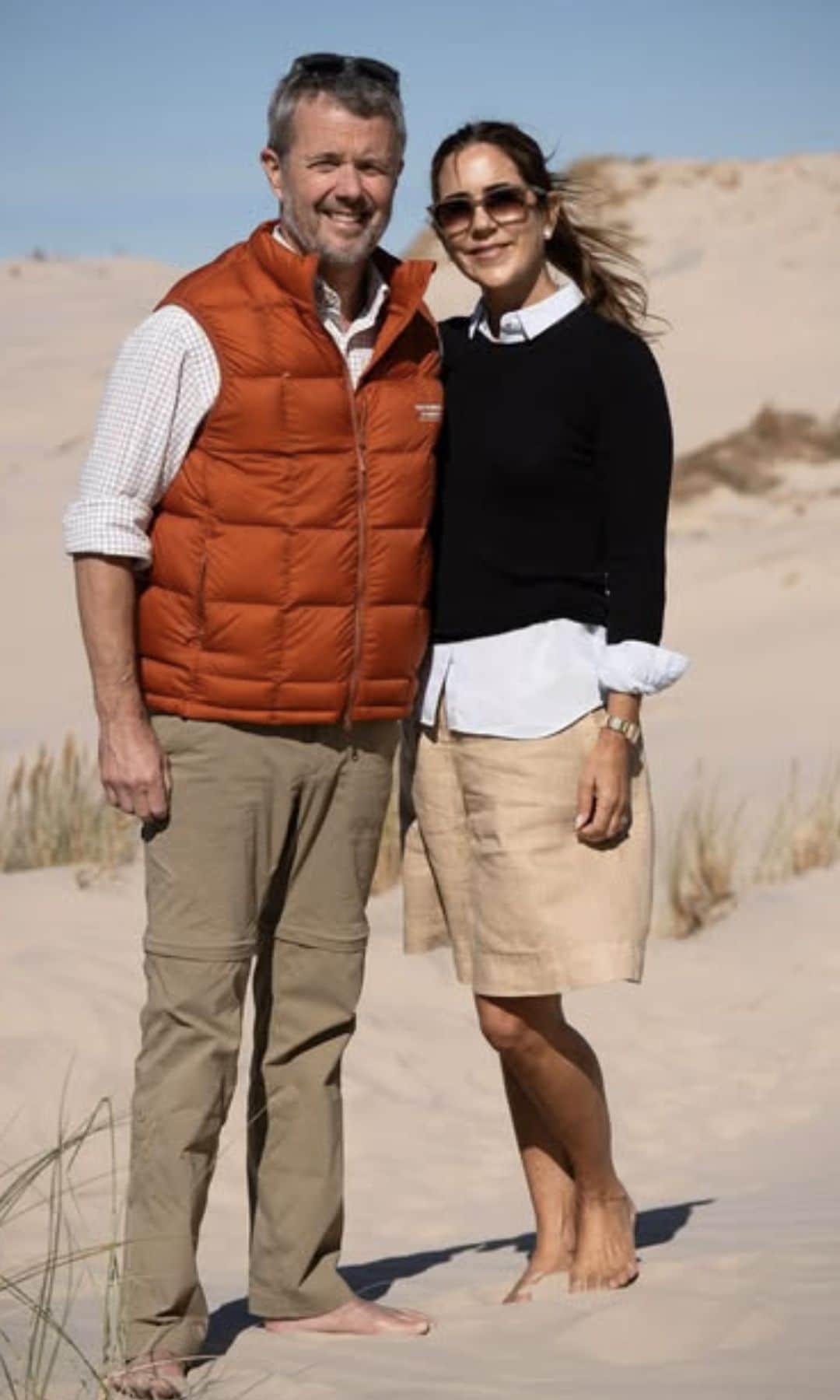 Frederik and Mary of Denmark enjoy the dunes that link them to King Felipe and Letizia