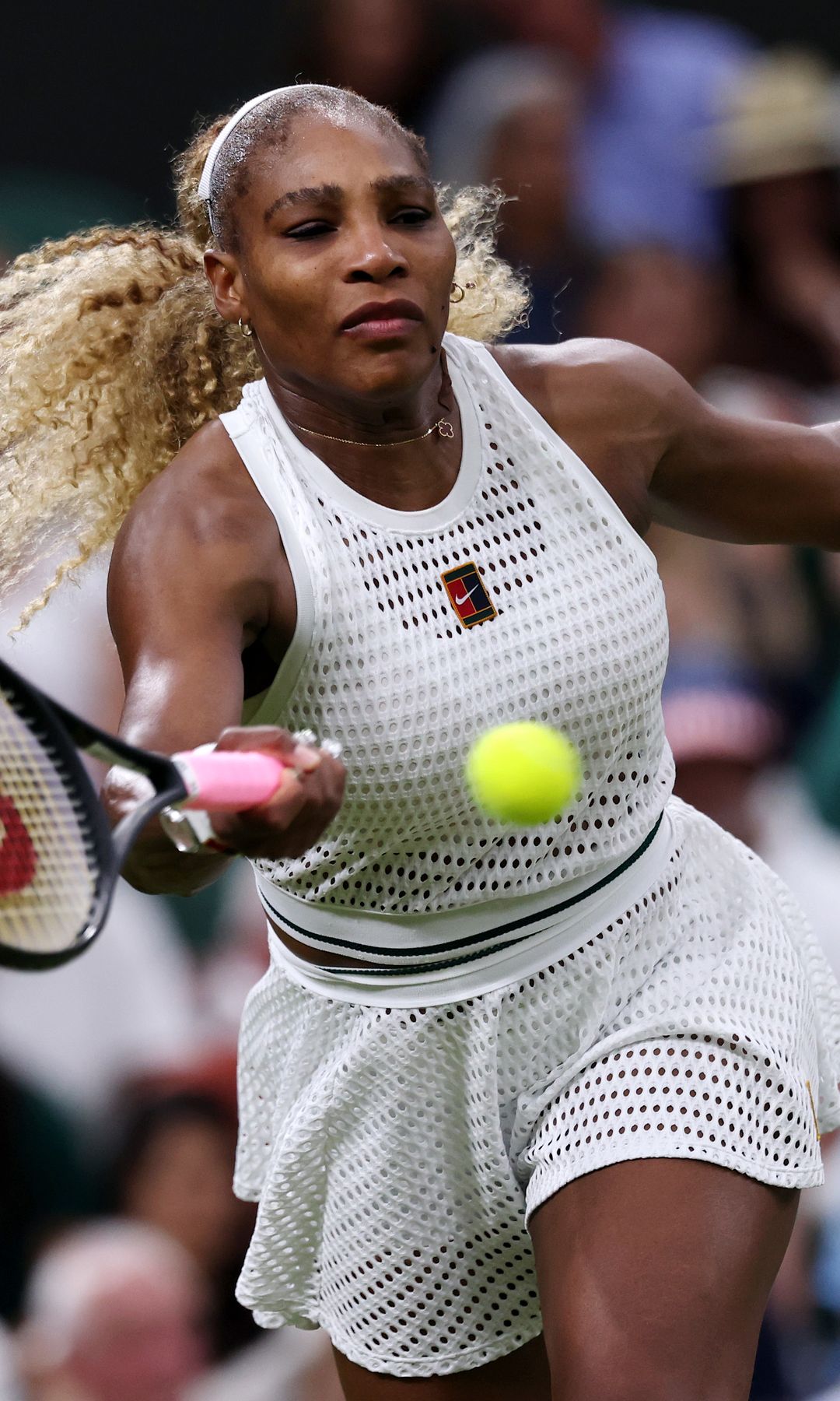 Serena Williams mirrors her engagement ring with a diamond-inspired Wimbledon manicure on every nail