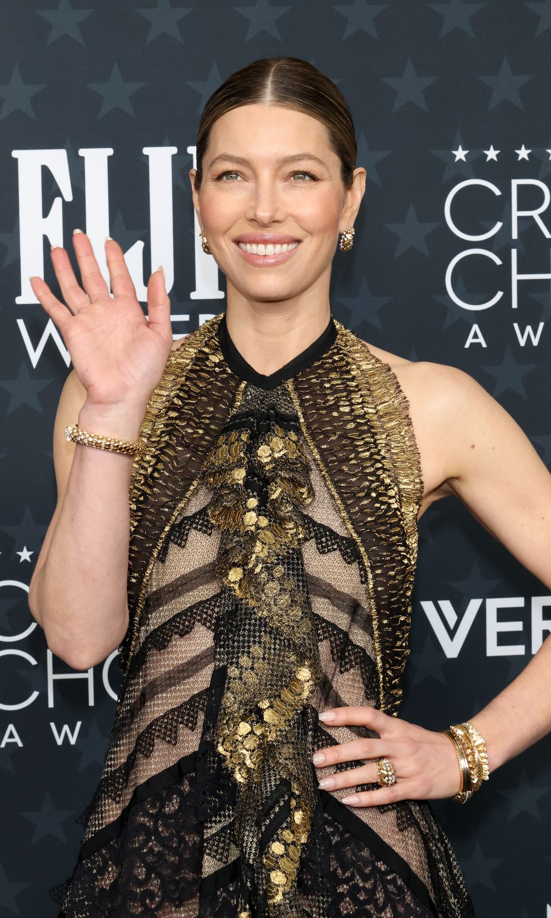 Jessica Biel’s shimmering gold Lanvin gown is what we’re still talking about