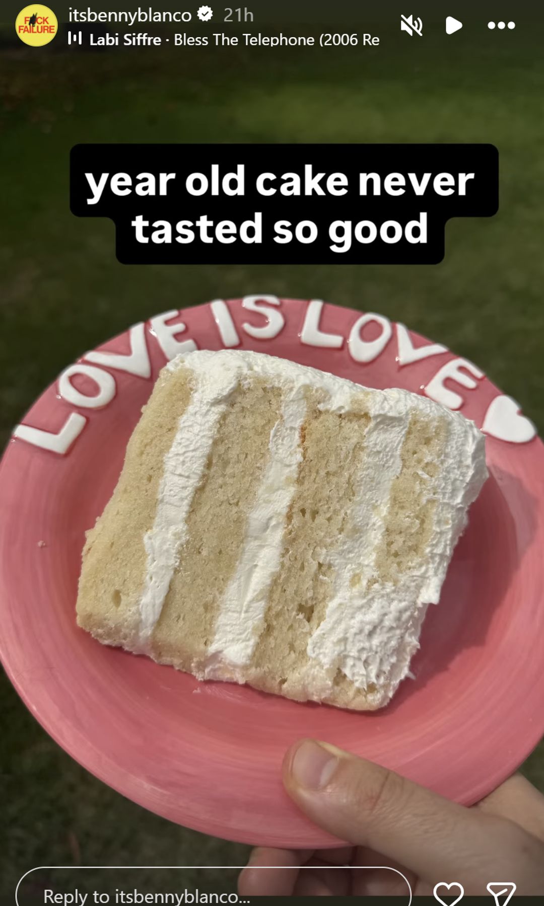 Benny and Selena shared a photo of their year old birthday cake