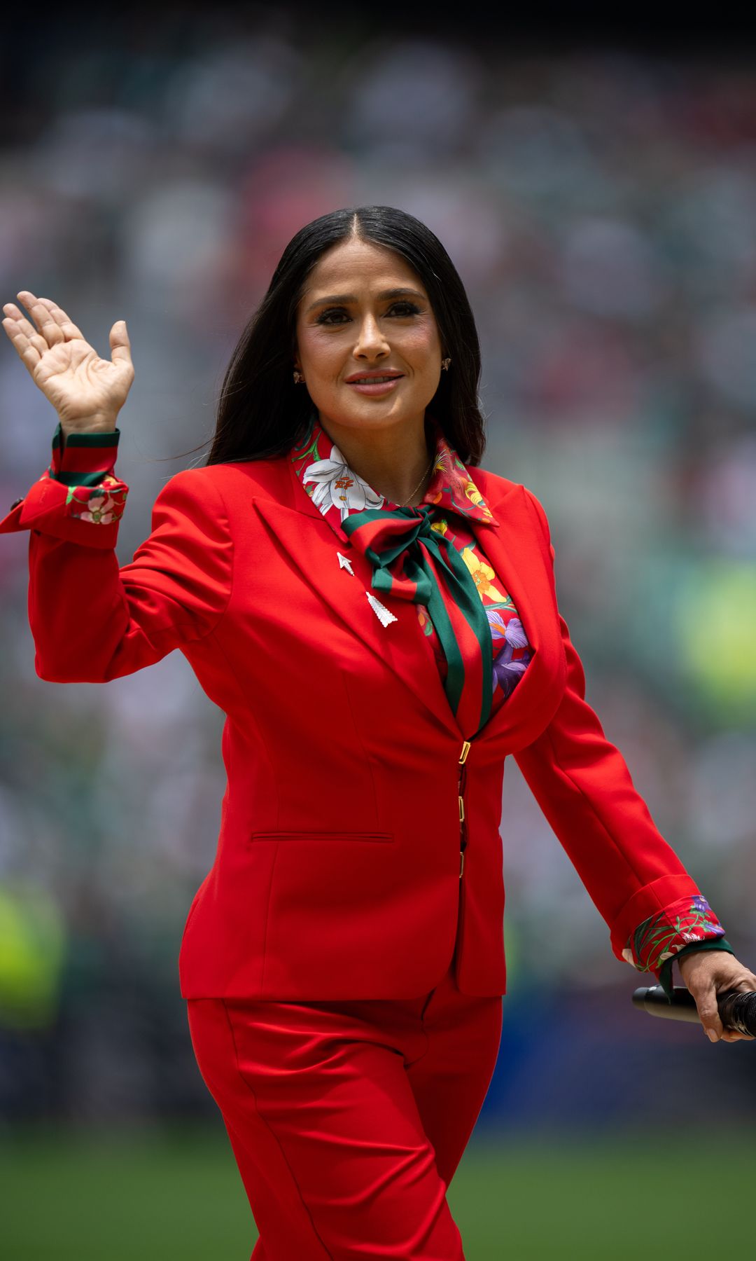 Salma Hayek attends the Opening Ceremony for the FIFA World Cup 2026 Group A match between Mexico and South Africa at Mexico City Stadium on June 11, 2026