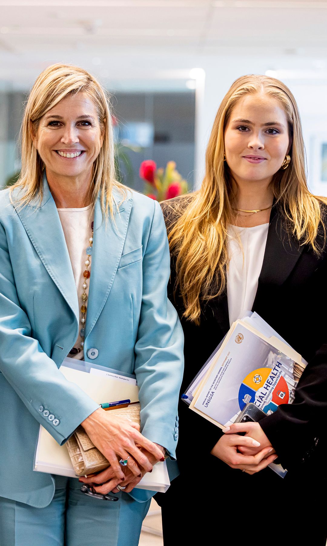 Queen Maxima and Princess Amalia wore coordinated looks for the occasion