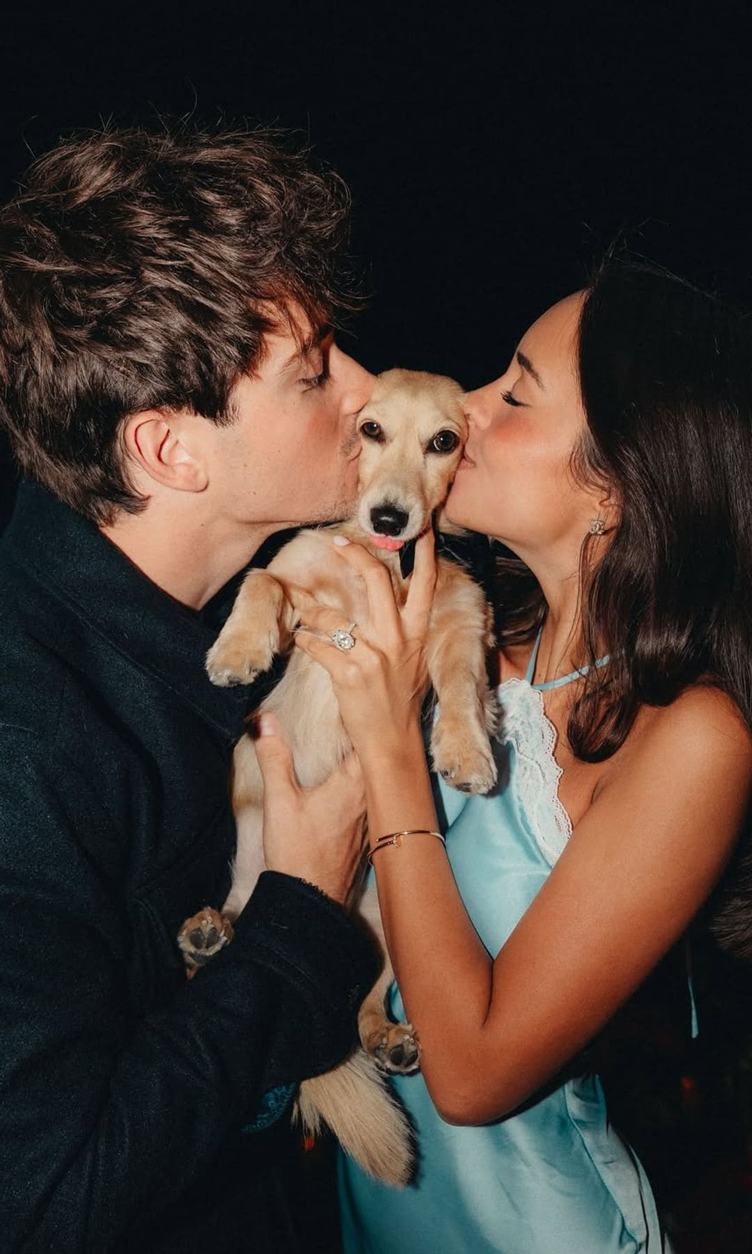 Leo was featured on the couple's engagement shoot