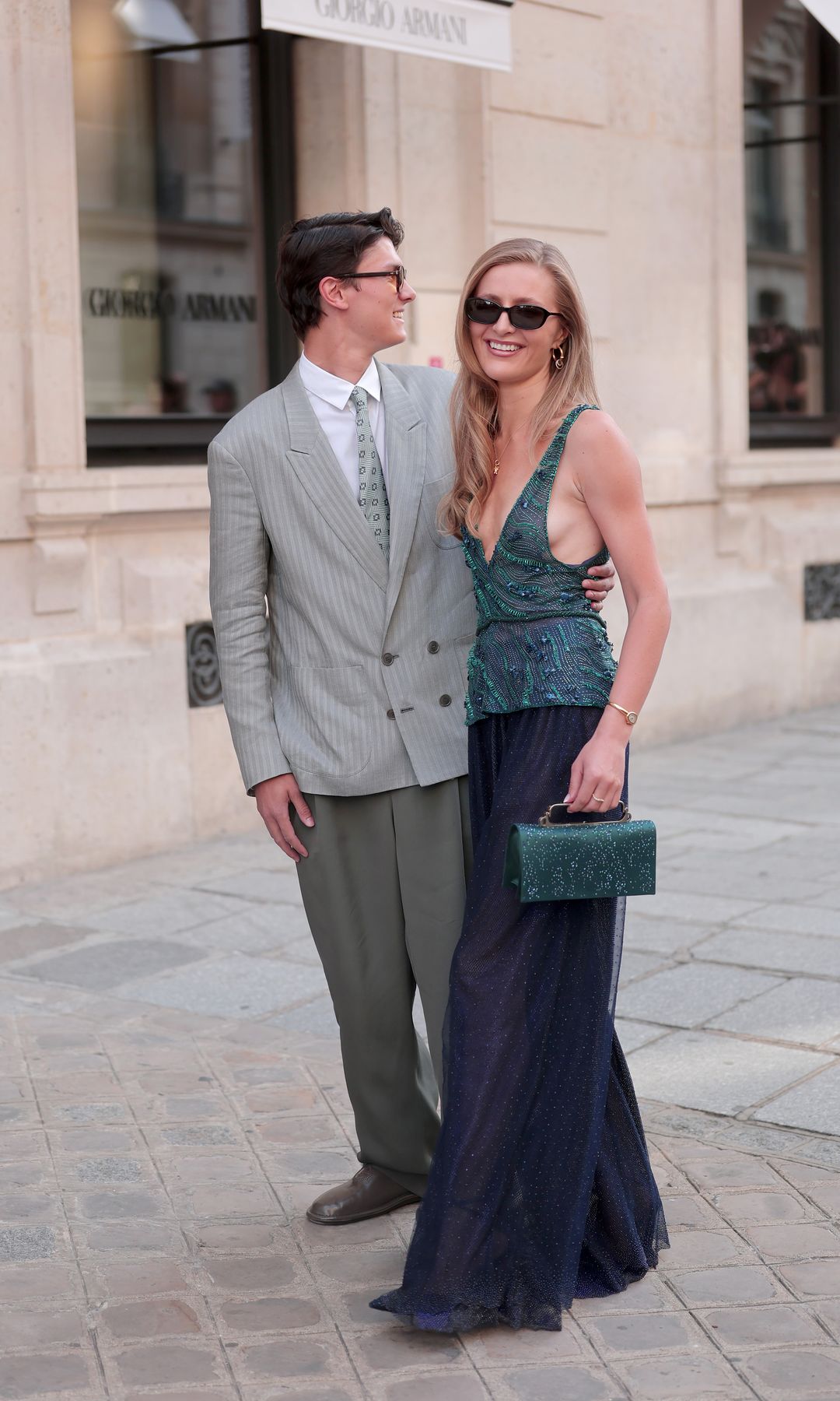 Count Nikolai of Monpezat and Benedikte Thoustrup at the Giorgio Armani Prive Haute Couture