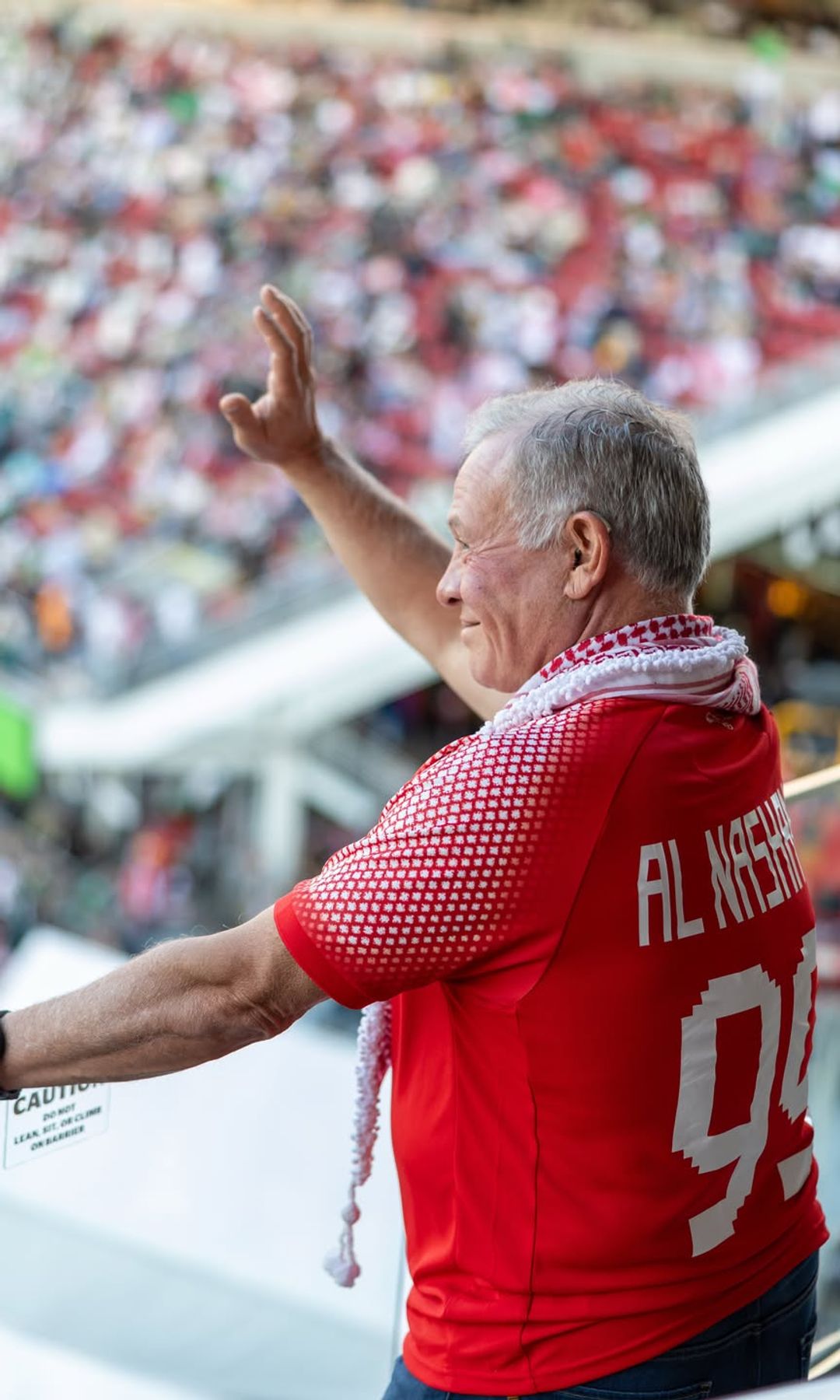 King Abdullah II attended the World Cup match at the San Francisco Bay Area stadium