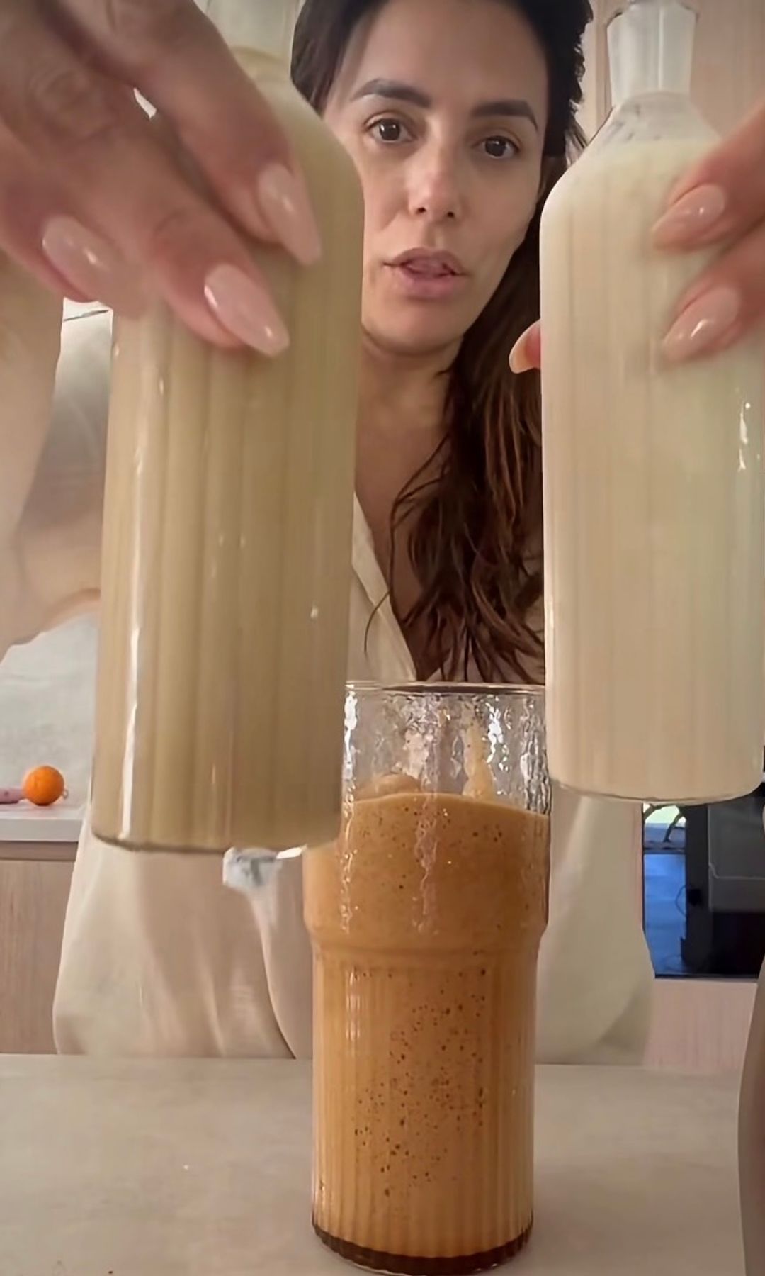 The finished drink has a naturally creamy texture with notes of caramel, vanilla, and banana that complement the coffee instead of overpowering it