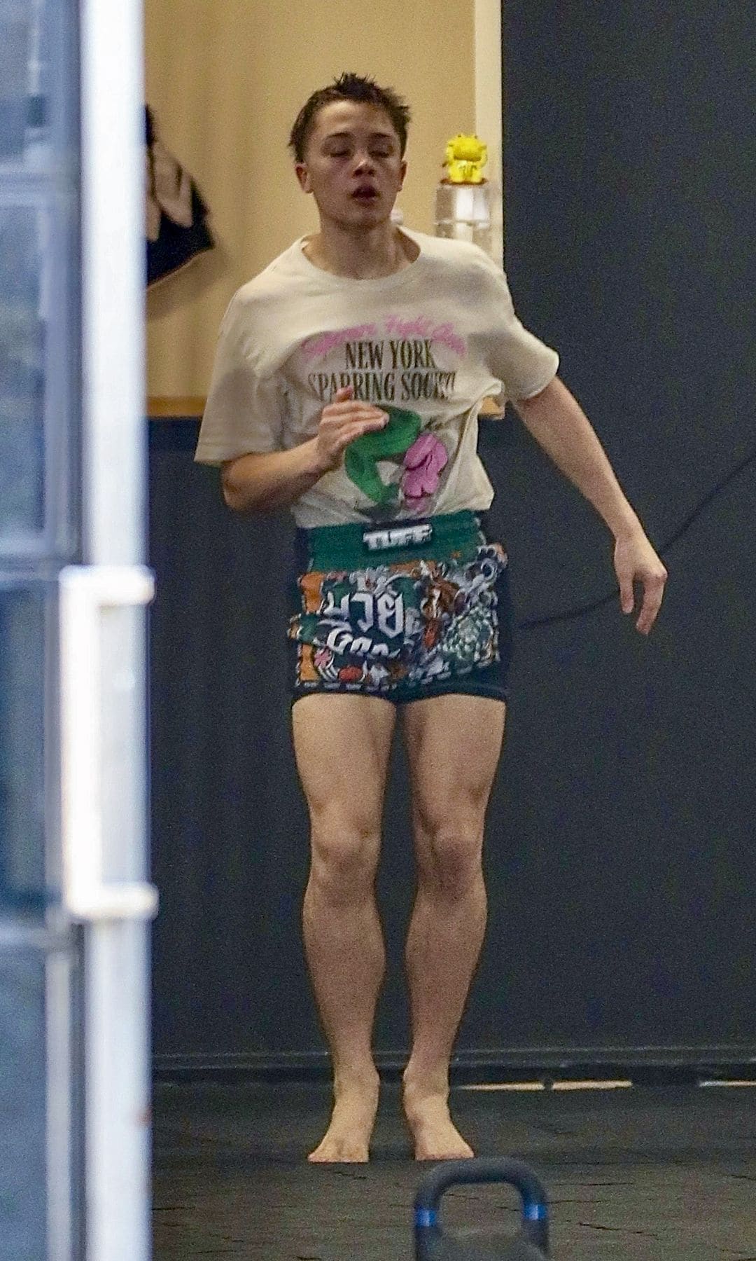 Knox's body shows off the benefits of his training 