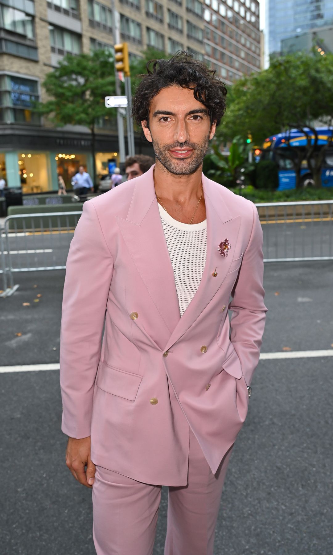 Justin Baldoni arrives at the "It Ends With Us" premiere at AMC Lincoln Square Theater on August 06, 2024 in New York City. (Photo by James Devaney/GC Images)