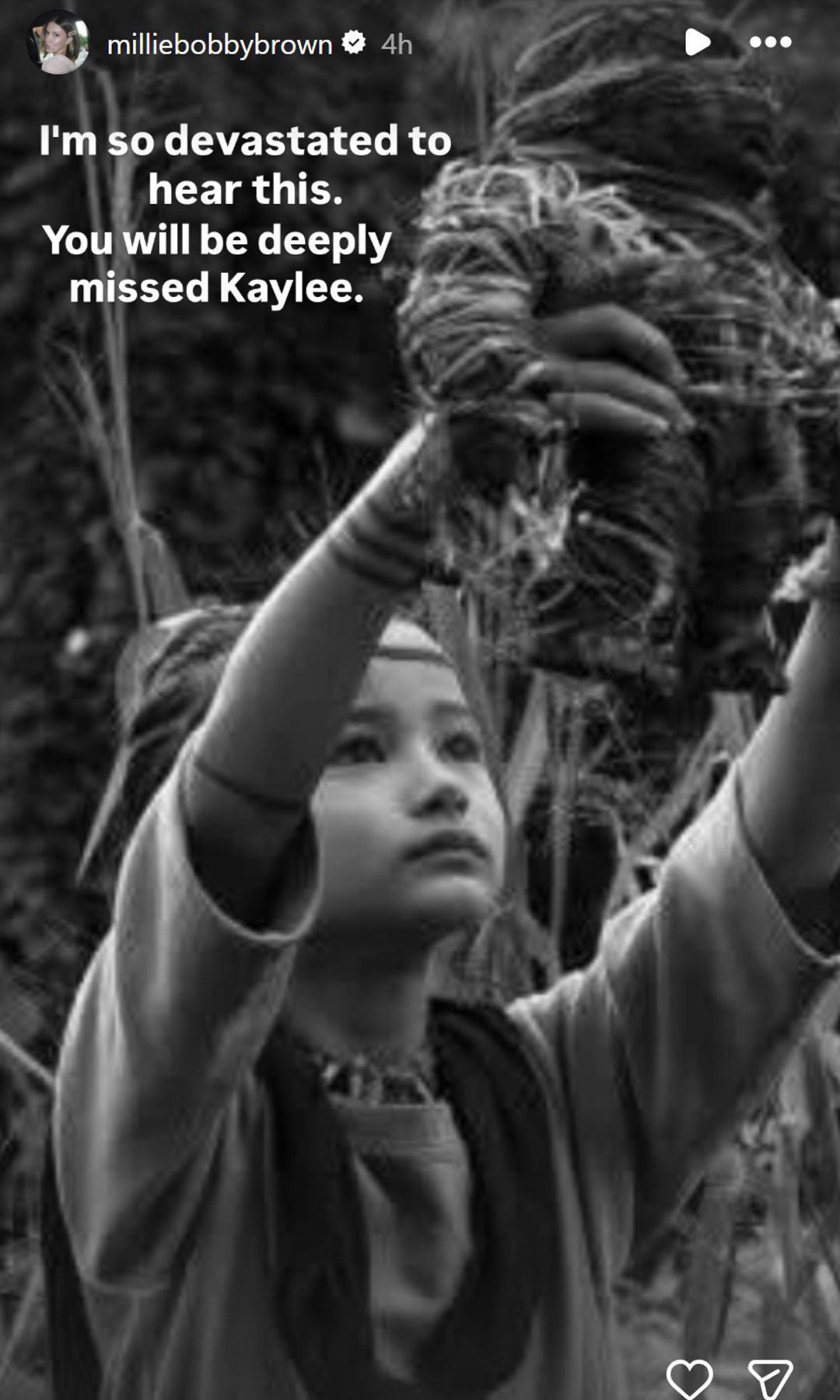 Millie Bobby Brown tributed her co-star Kaylee Hottle