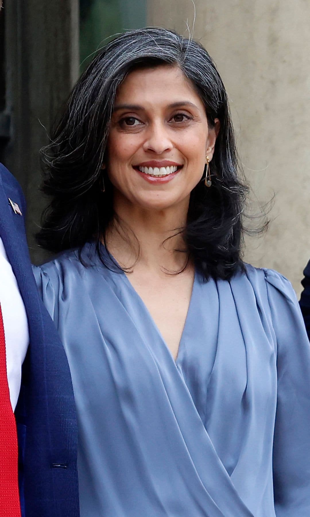 Usha Vance steps out in strapless black gown with white accents in latest high-profile outing