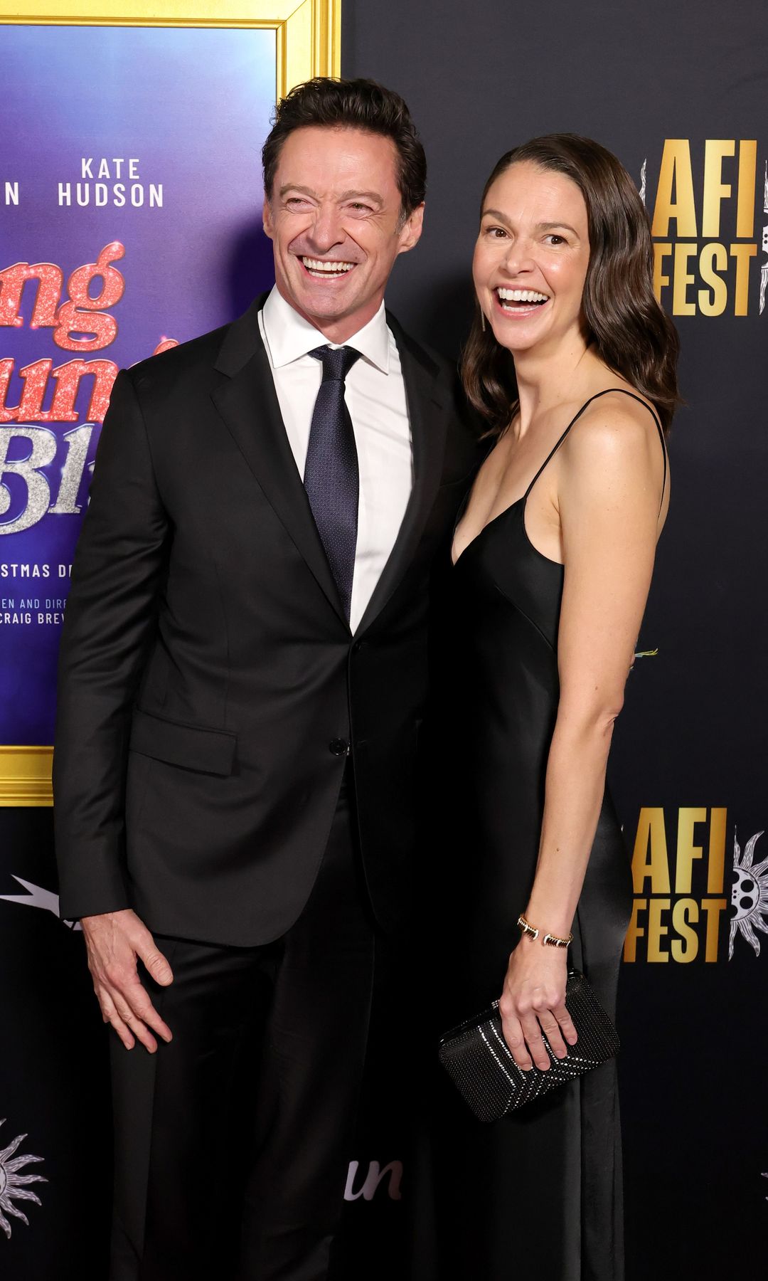 Hugh Jackman and Sutton Foster at the LA premiere of 'Song Sung Blue'