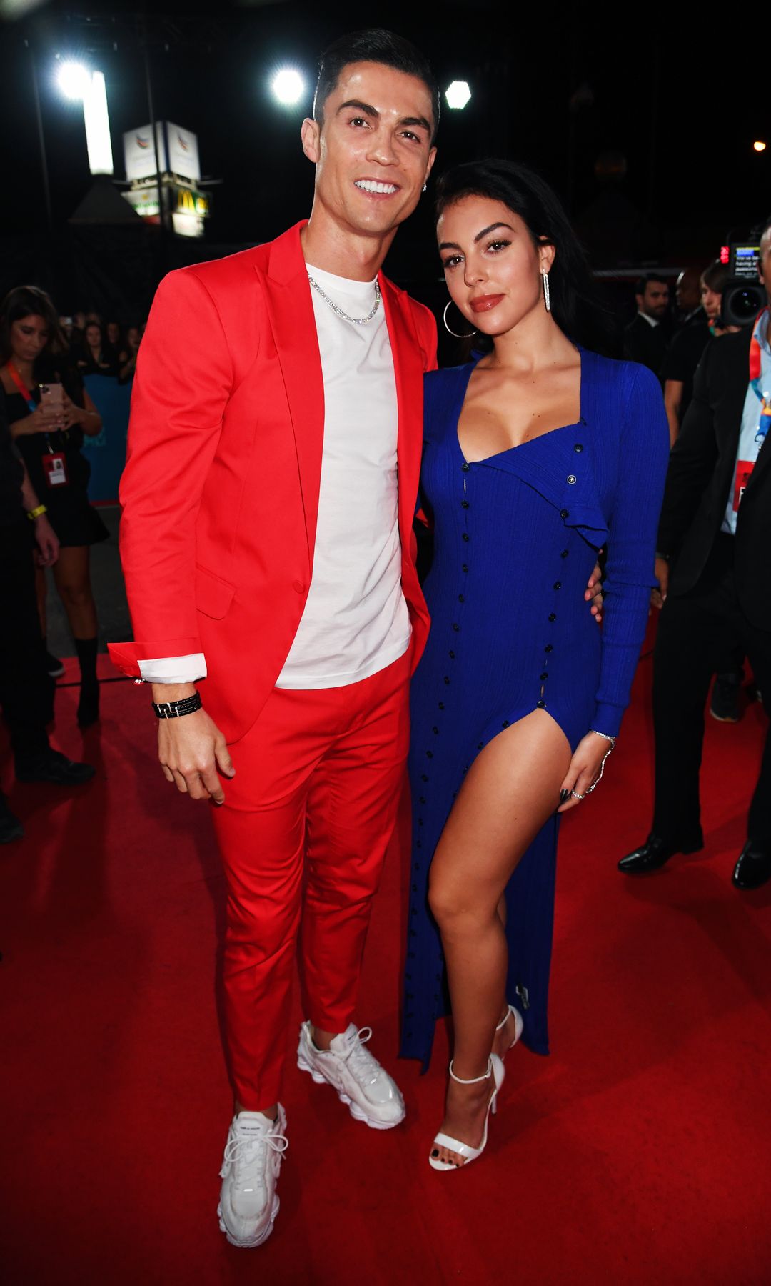 Georgina Rodriguez and Cristiano Ronaldo attend the MTV EMAs 2019 at FIBES Conference and Exhibition Centre on November 03, 2019 in Seville, Spain. (Photo by Jeff Kravitz/FilmMagic)