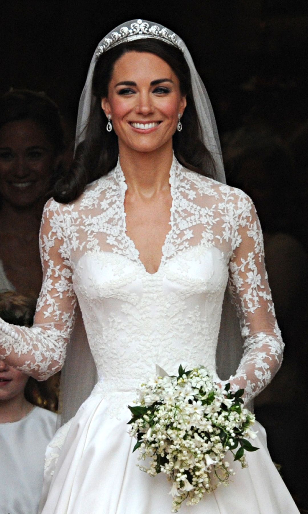 Kate Middleton comes out of Westminster Abbey, with her husband Prince William following their wedding ceremony, in central London.