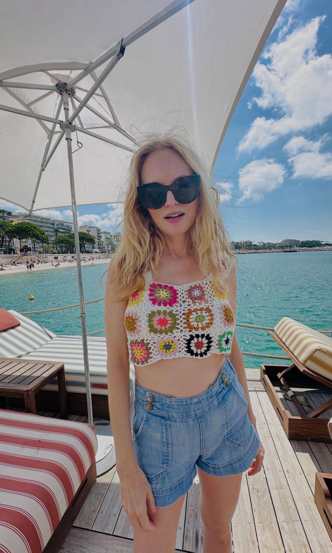 Graham snuck in a little Euro trip as she works in the French Rivera for The White Lotus
