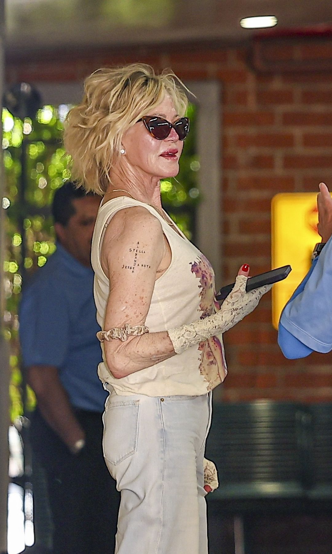 Photographers captured a clear look at Griffith's tattoo