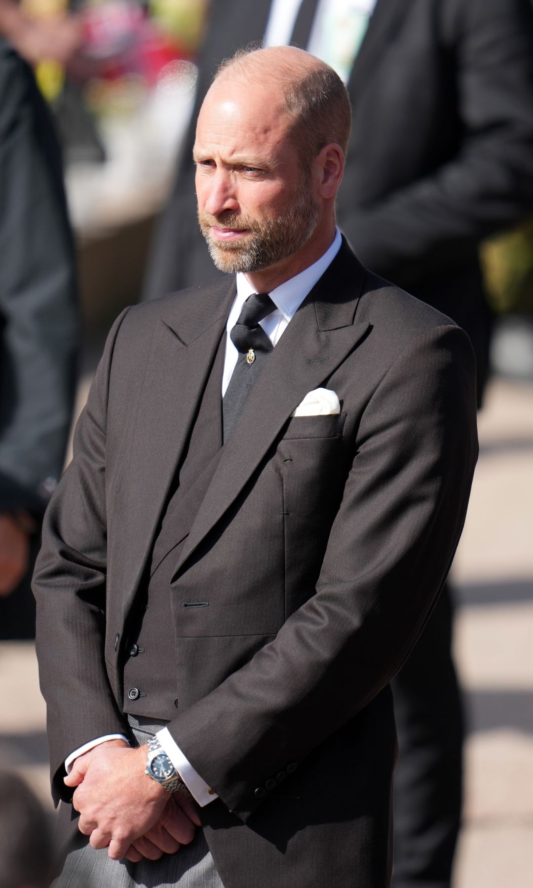 Prince William attended the funeral on behalf of his father, King Charles III.