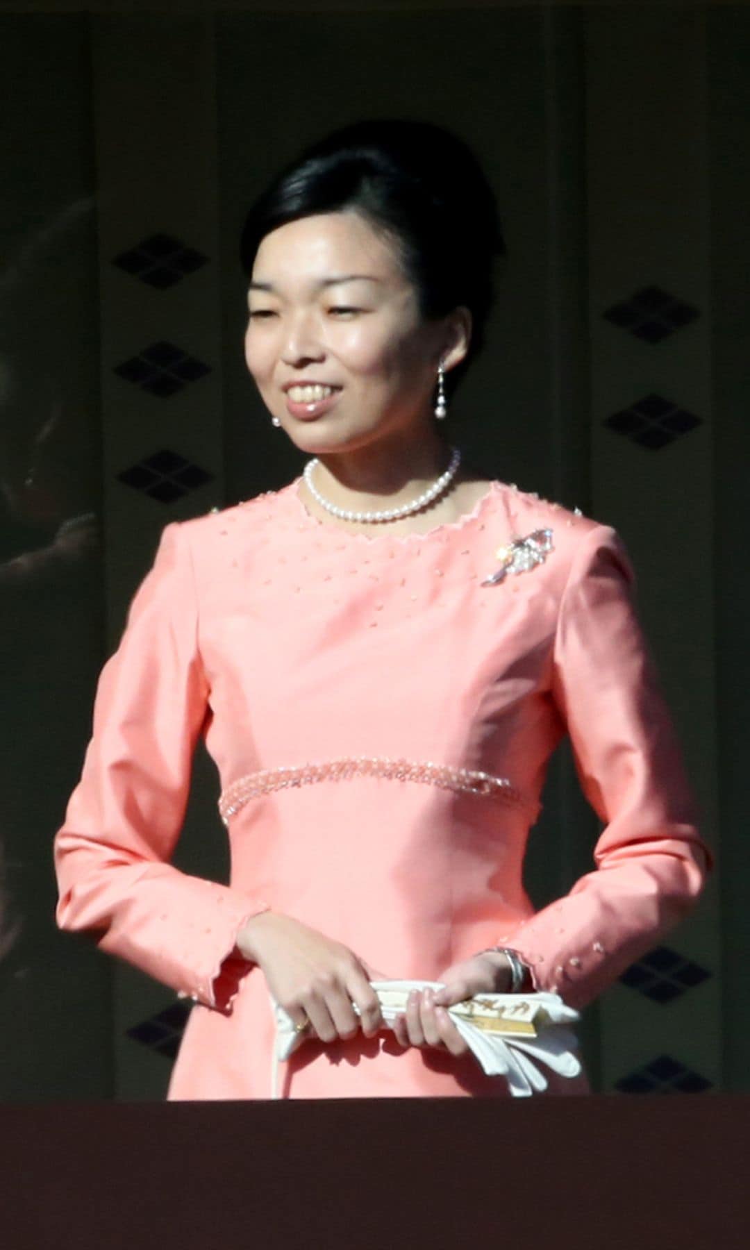 Princess Akiko of Mikasa attends celebrations for the New Year on the veranda of the Imperial Palace