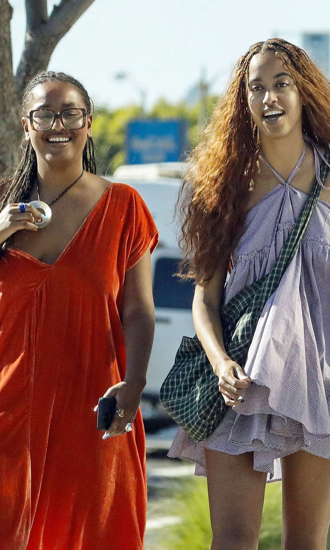 Sasha, Malia, and Michelle Obama serve three very different looks on Los Angeles night out