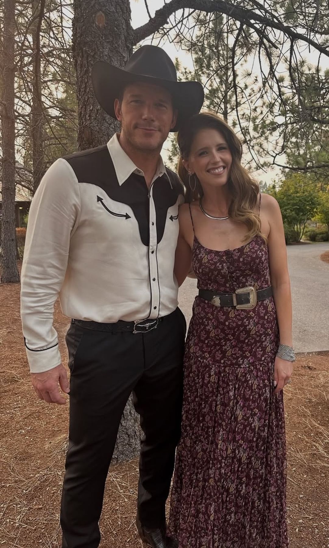 Pratt and Schwarzenegger attended a cowboy themed party
