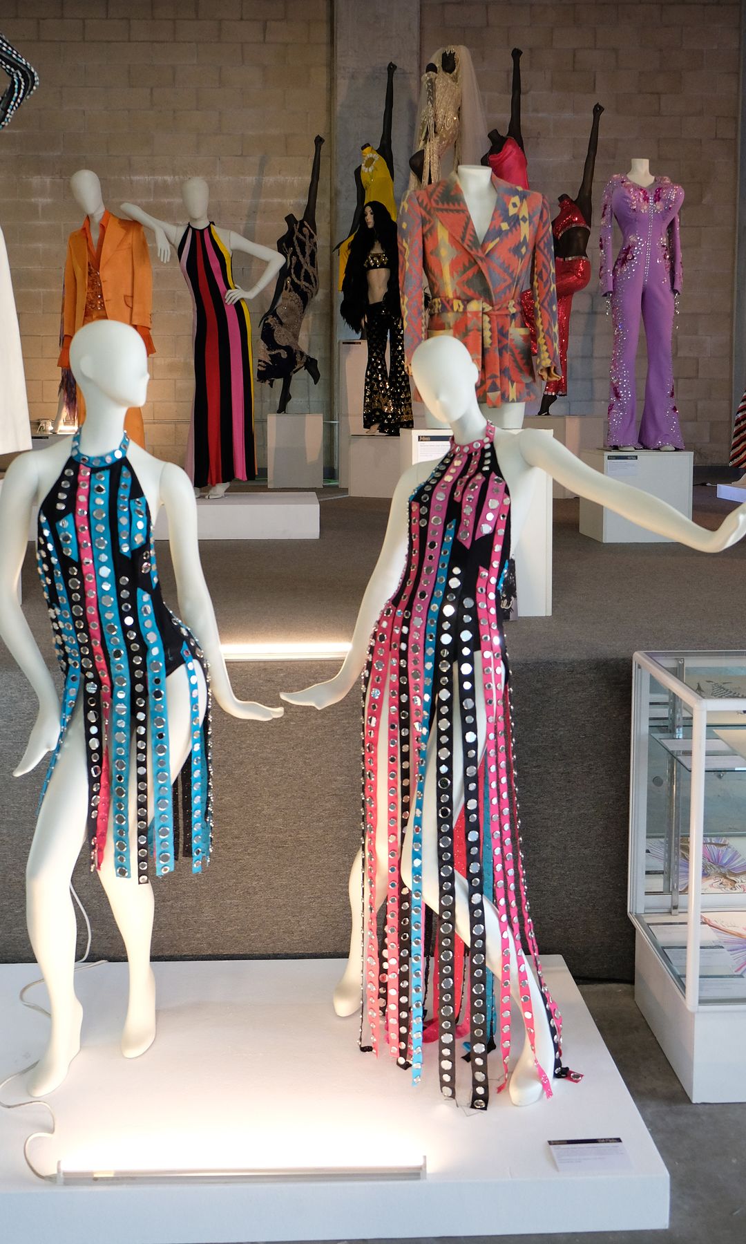 Bob Mackie designs worn by Cher and Tina Turner seen at Icons & Idols: Hollywood & Street Contemporary Art Auction preview with Julien's Auctions at The Standard Oil Building Beverly Hills on November 12, 2018 