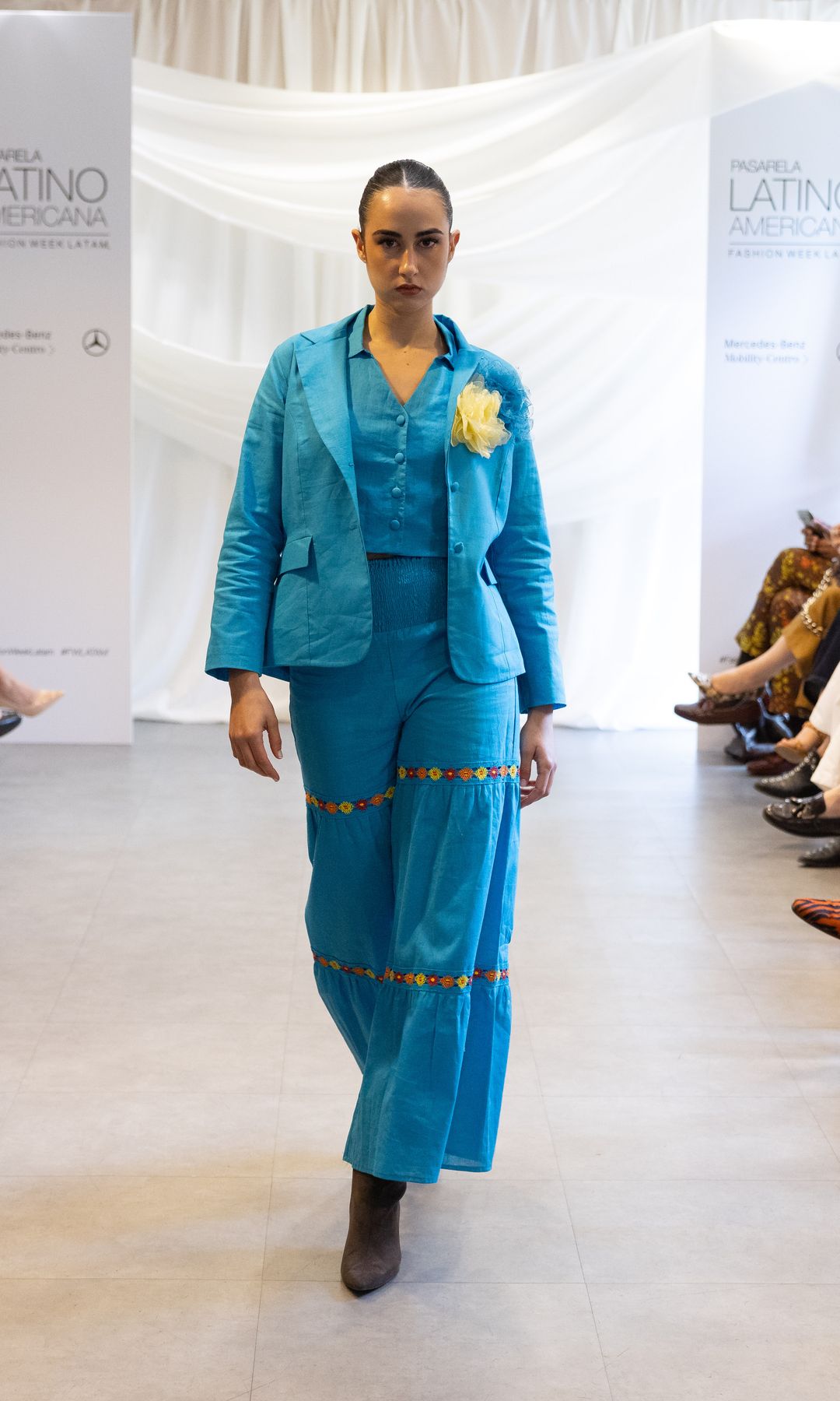 Designers Pamela and Fernando Acosta, Paulina Luna, and Anielka Monge headlined a high-glamour showcase in the heart of the Spanish capital’s Golden Mile.