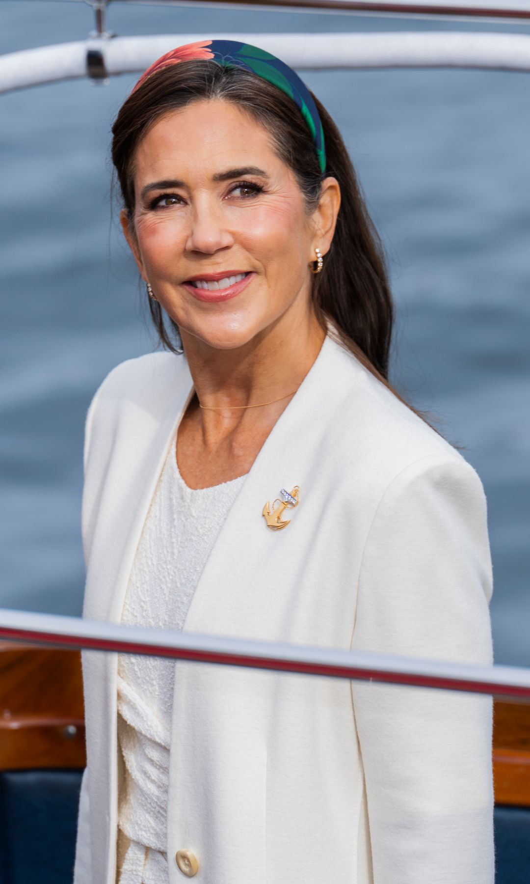 Queen Mary of Denmark as she disembarks the Royal Yacht Dannebrog following their Summer Tour