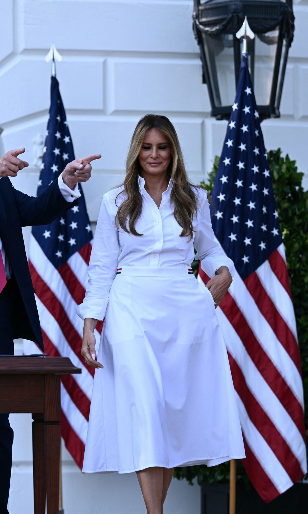 Melania Trump’s Chic Red-White-Blue Look for July 4th, 2025